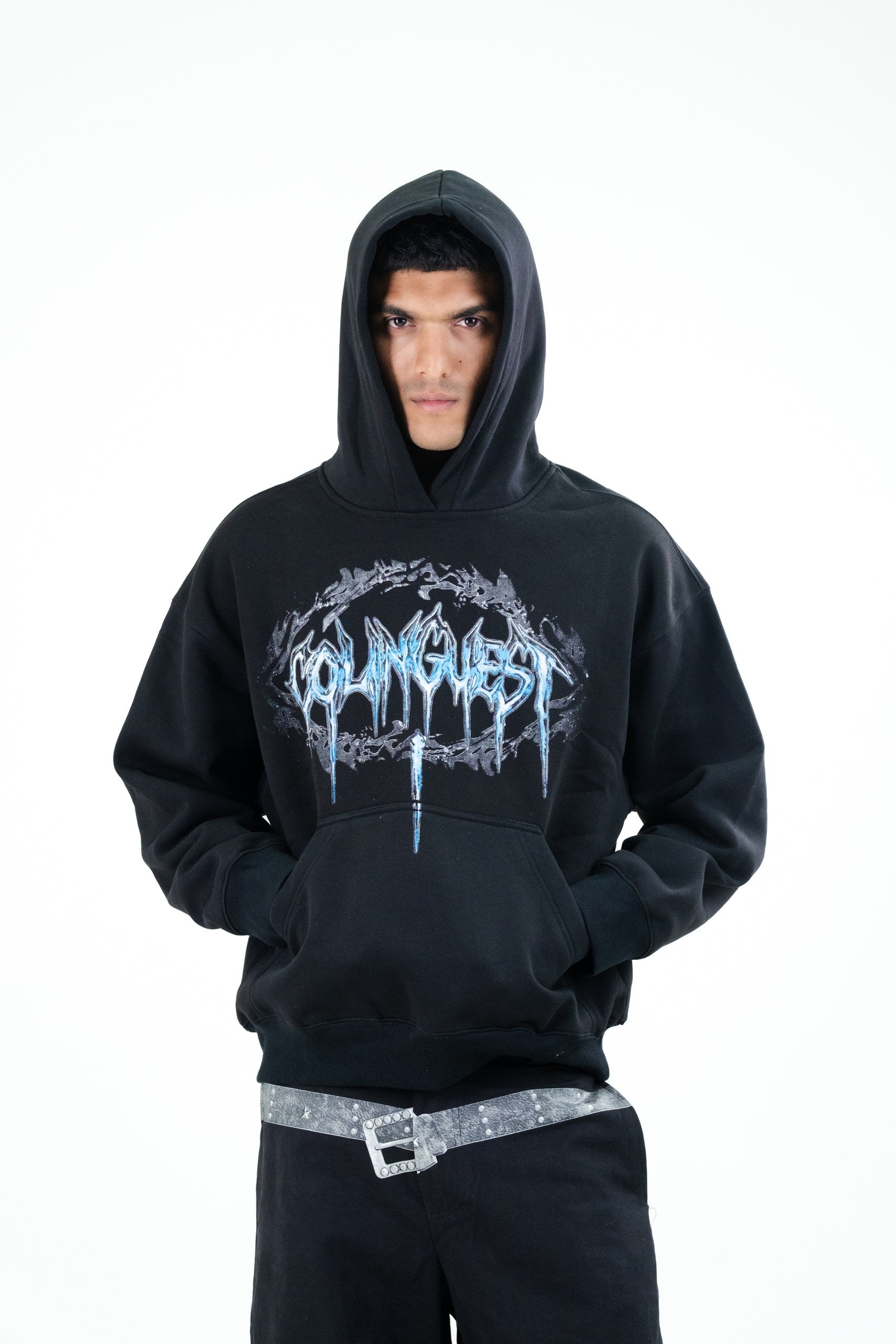 Gothic Ice-Graphic Oversized Hoodie