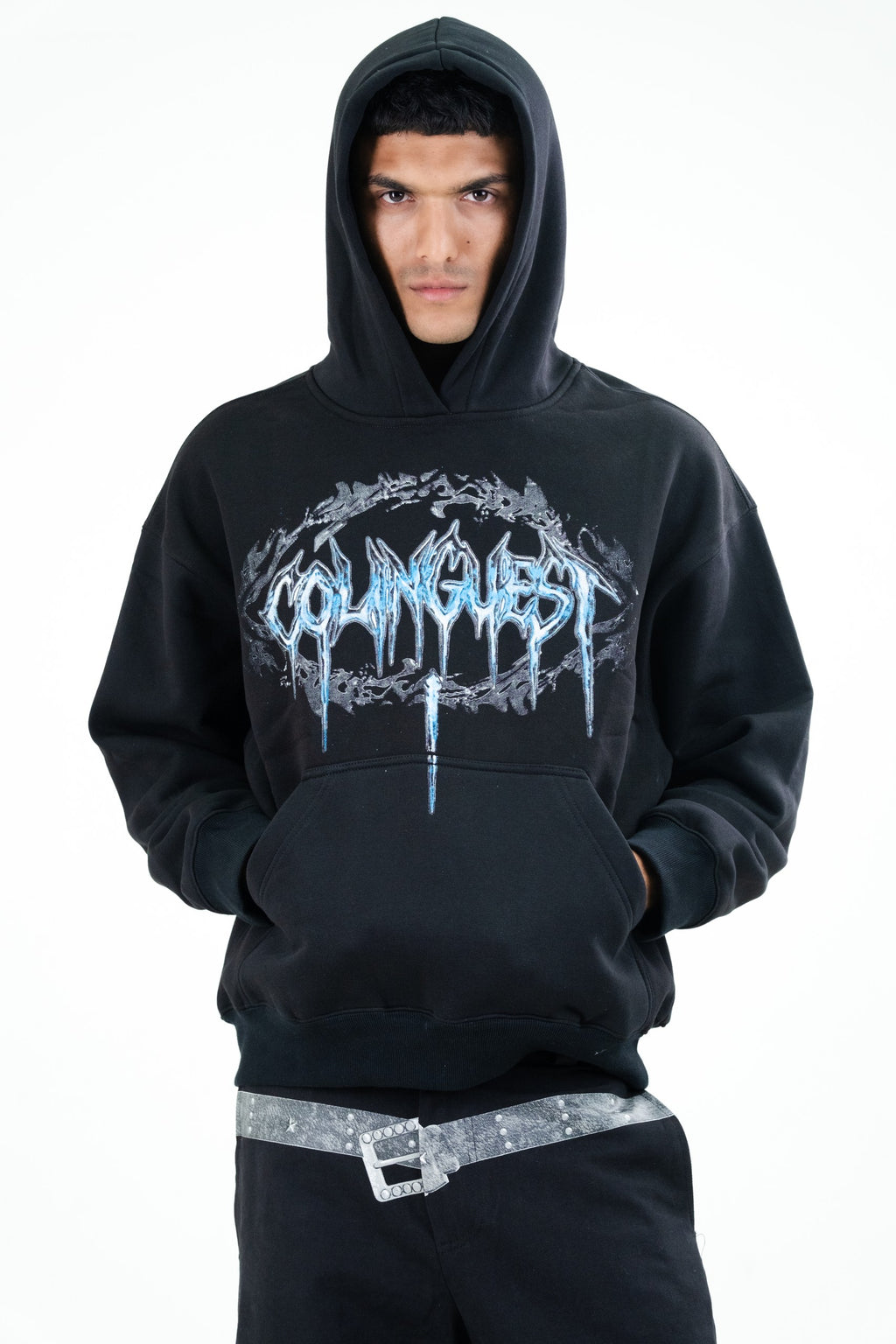 Gothic Ice-Graphic Oversized Hoodie