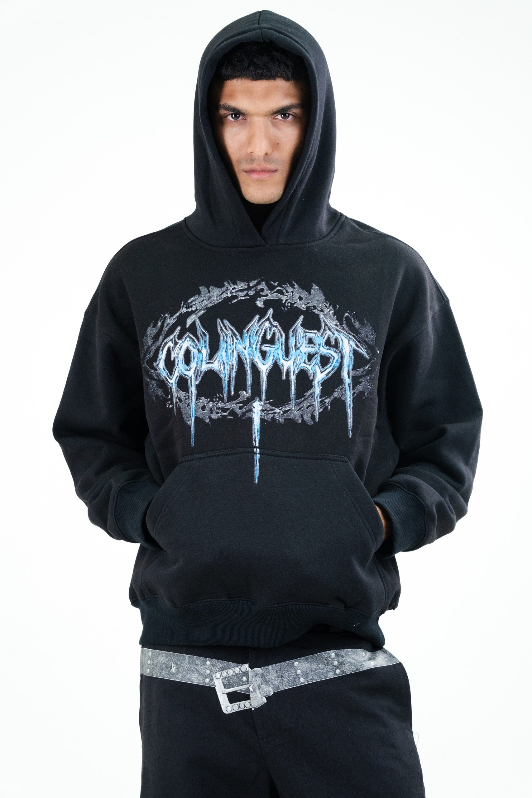 Gothic Ice-Graphic Oversized Hoodie