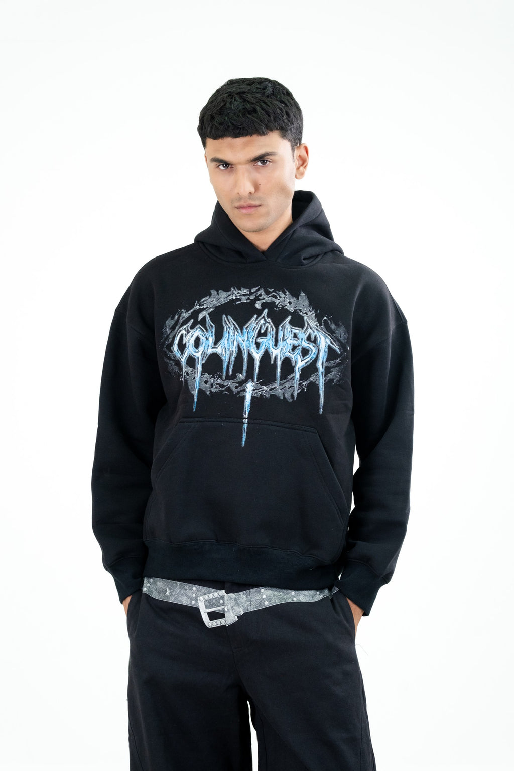 Gothic Ice-Graphic Oversized Hoodie