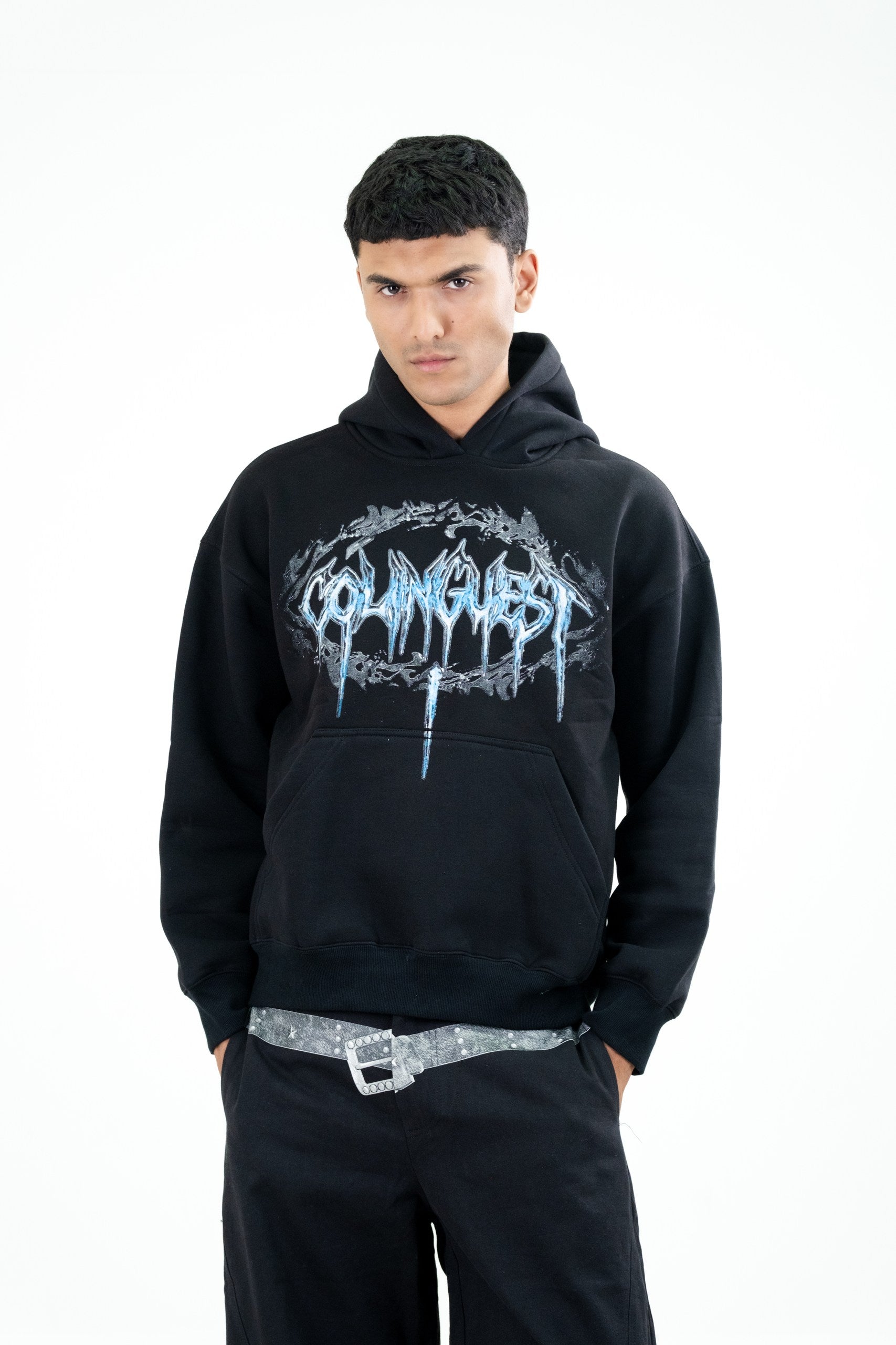 Gothic Ice-Graphic Oversized Hoodie