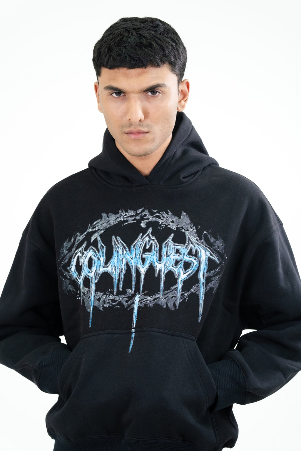 Gothic Ice-Graphic Oversized Hoodie