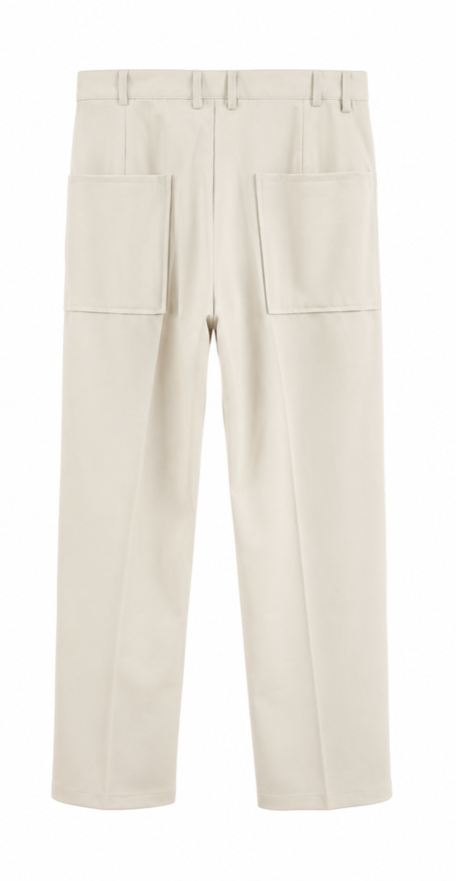 Classic Utility Straight Trousers – Ivory