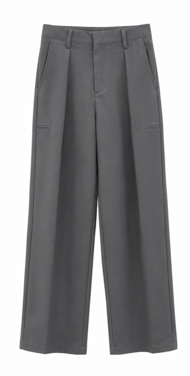 Black Wide-Leg Formal Pants