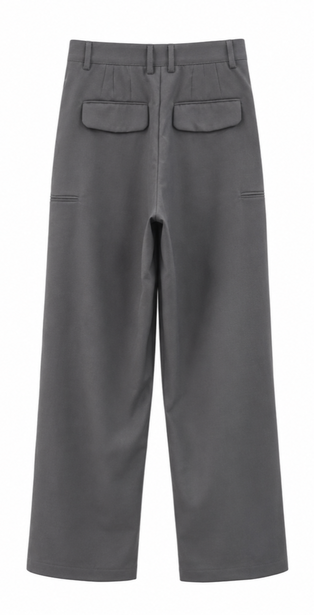 Black Wide-Leg Formal Pants