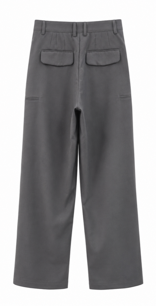 Black Wide-Leg Formal Pants