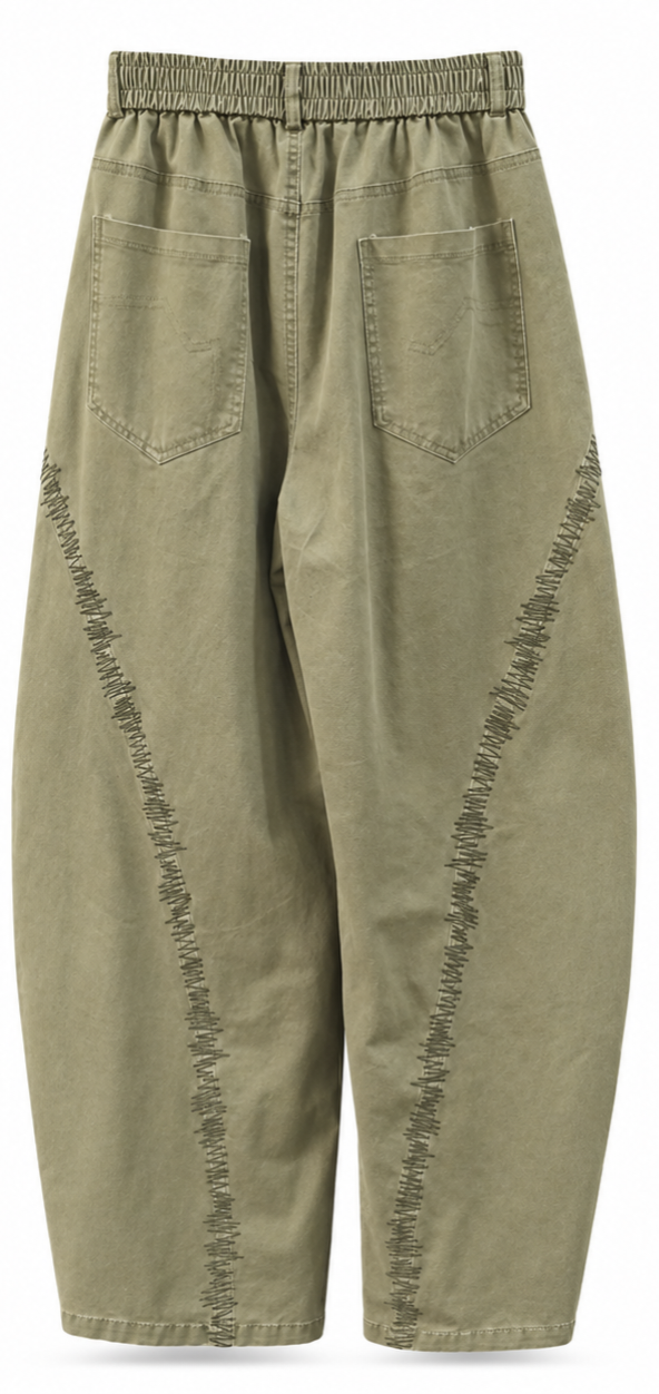 Olive Stitch Utility Super Baggy Pants