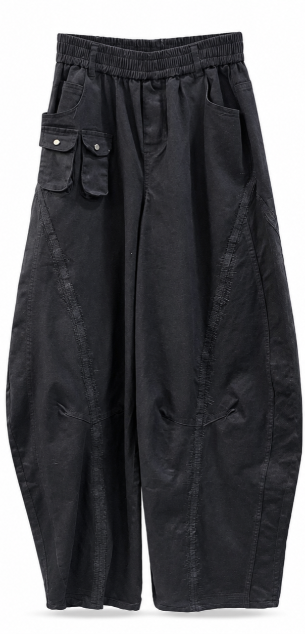 Black Stitch Super Baggy Pants