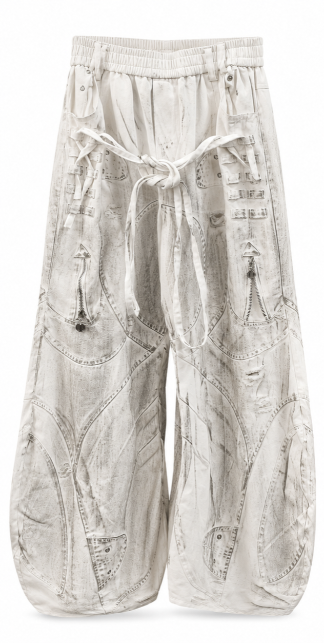Vintage White Gothic Super Baggy Pants