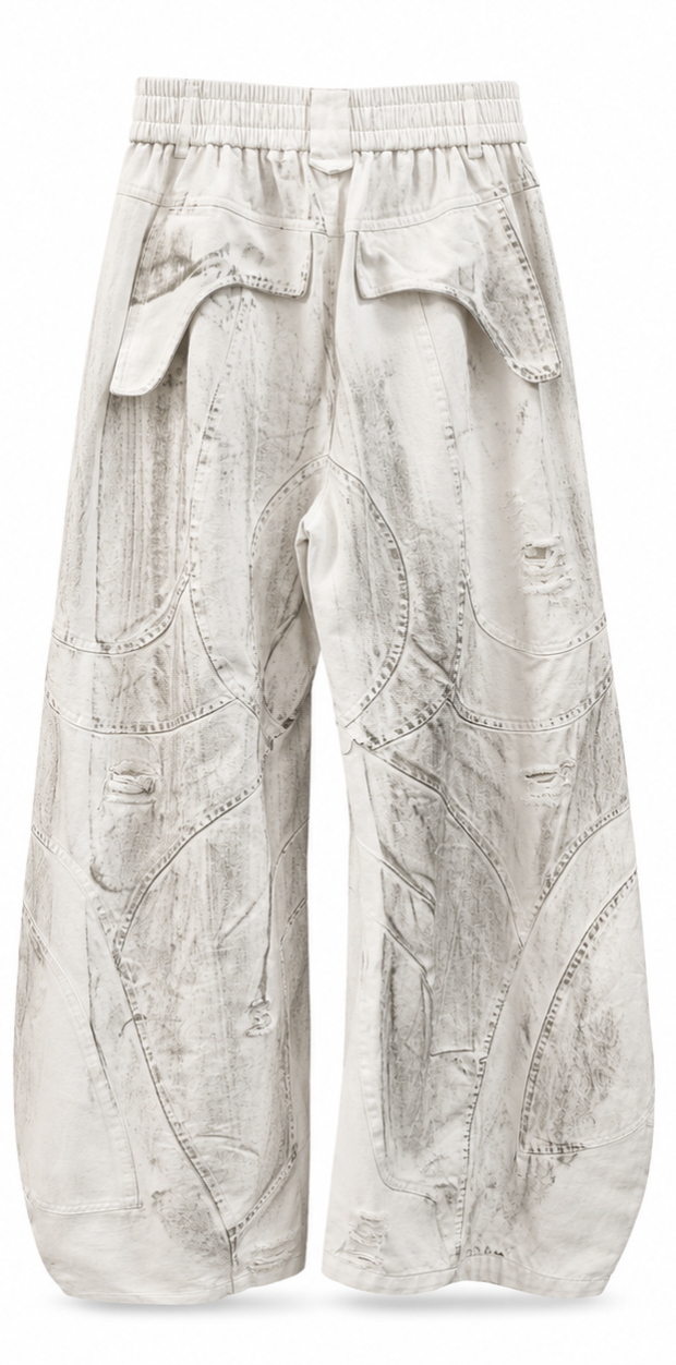 Vintage White Gothic Super Baggy Pants