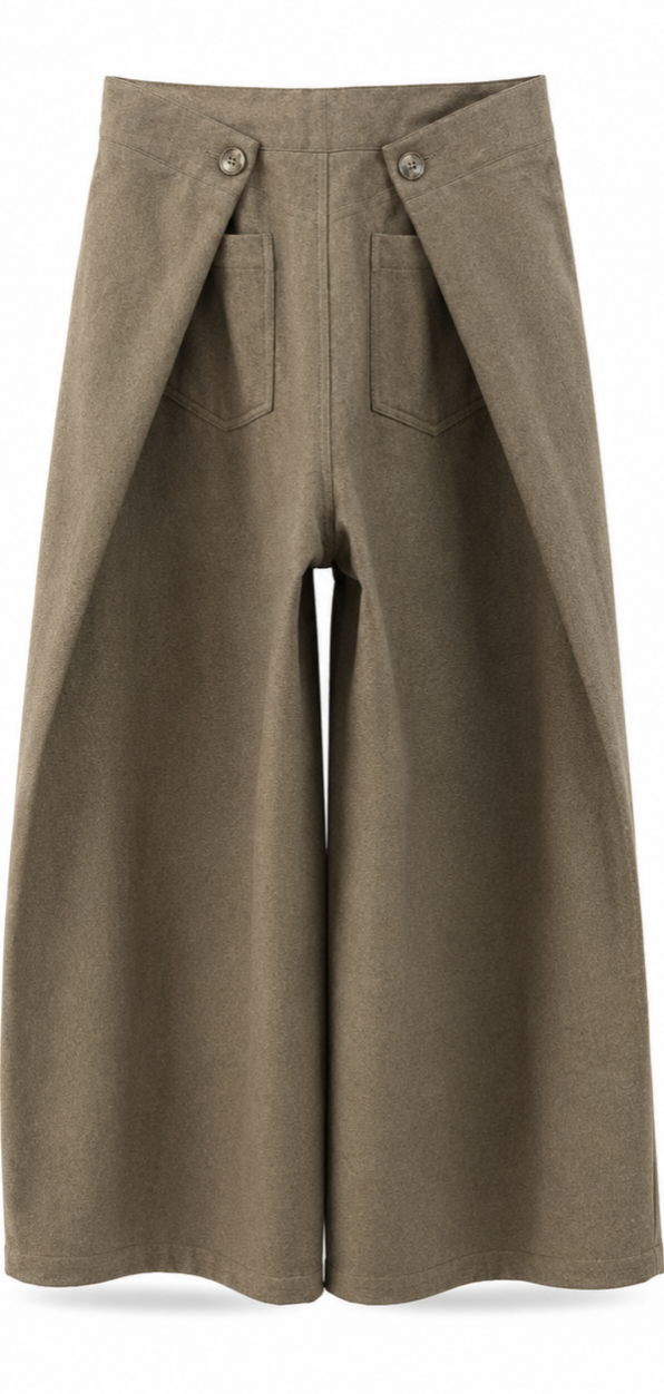 Mocha Minimal Wide-Leg Pants