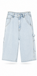 Light Blue Utility Denim Shorts