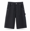 Black Utility Wide-Leg Shorts