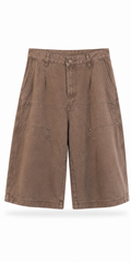 Brown Utility Panel Shorts