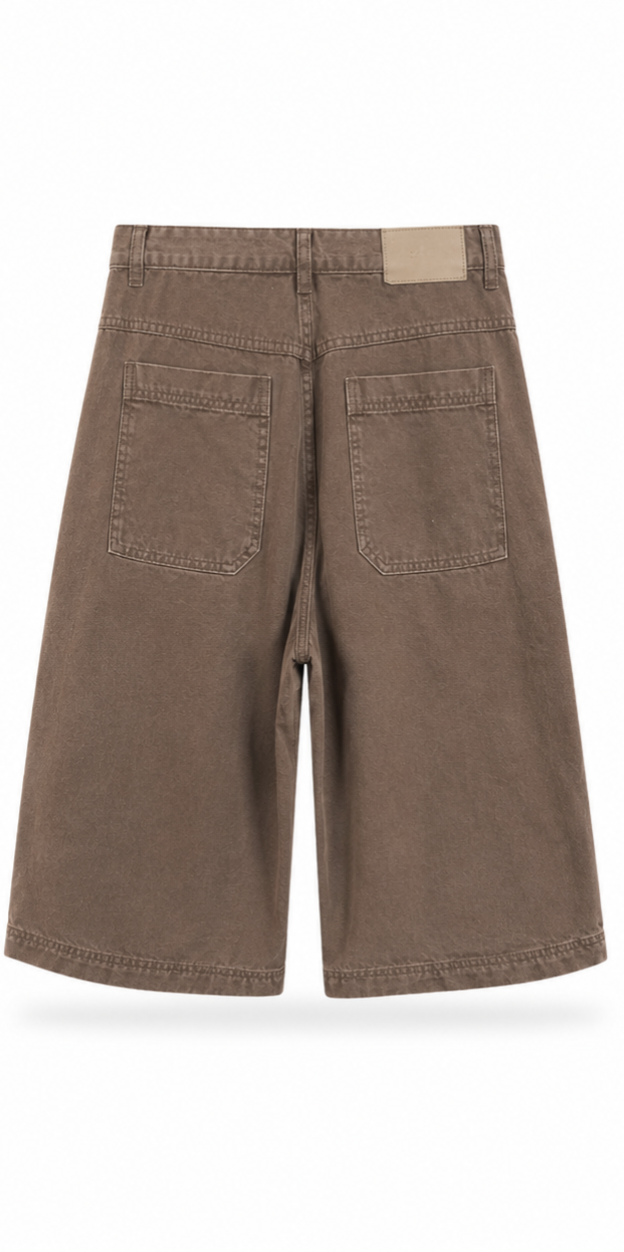 Brown Utility Panel Shorts