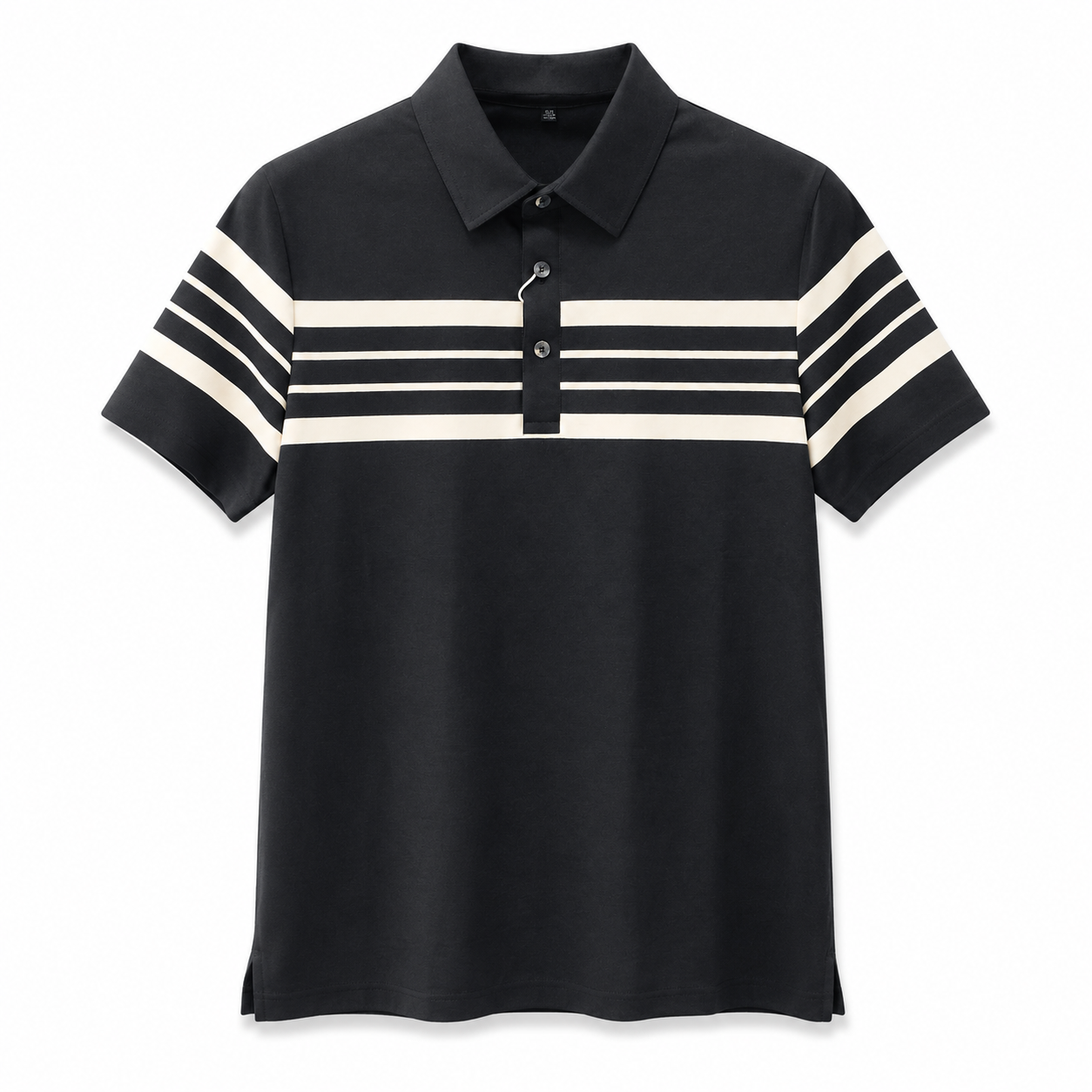 Black Striped Polo T-Shirt
