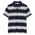 Navy Striped Polo T-Shirt