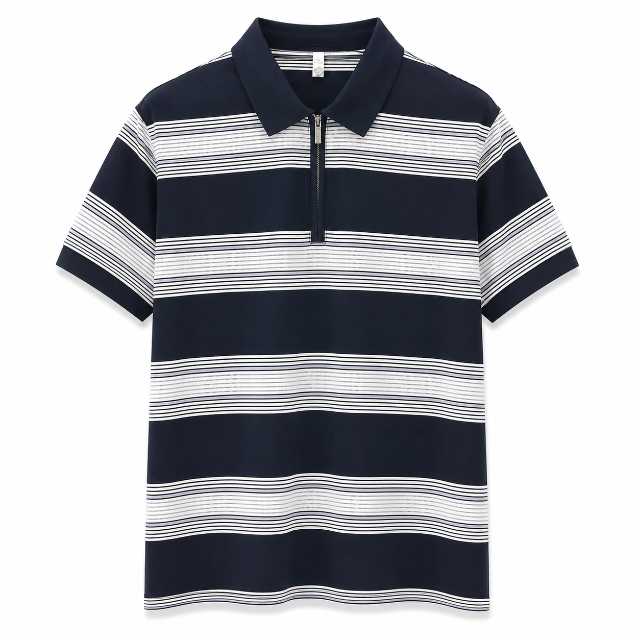 Navy Striped Polo T-Shirt