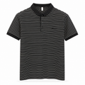 Black Striped Minimal Polo T-Shirt