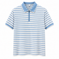 Sky Blue Striped Polo T-Shirt