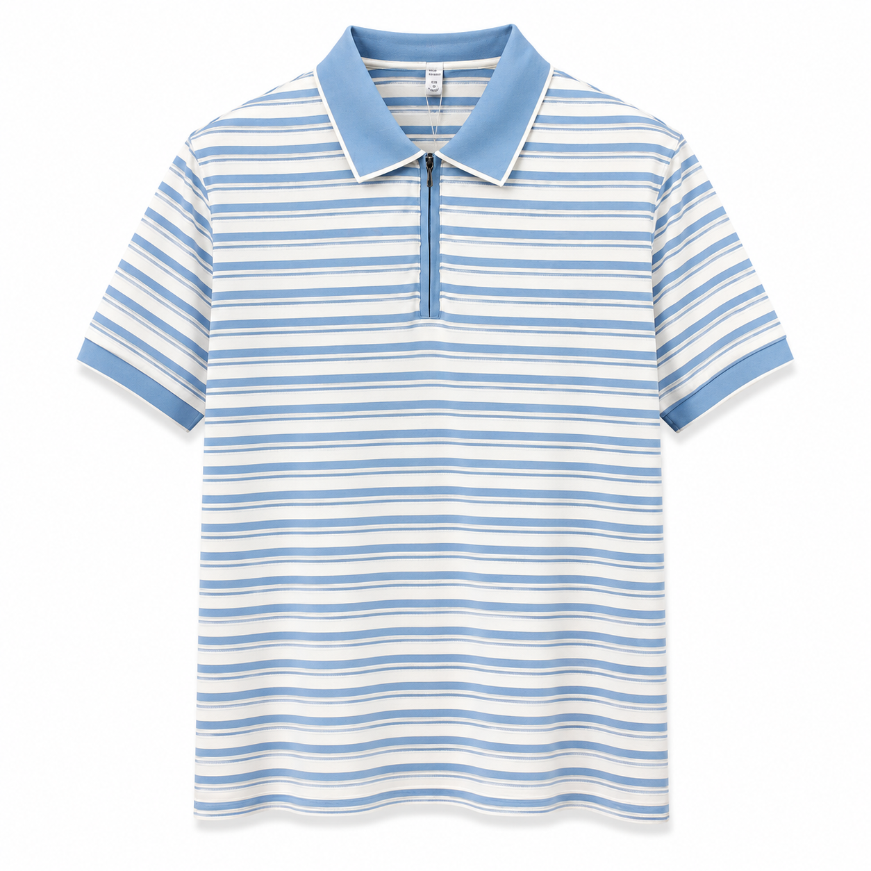 Sky Blue Striped Polo T-Shirt