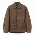 Brown Minimal Snap Jacket