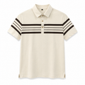 Ivory Striped Polo T-Shirt