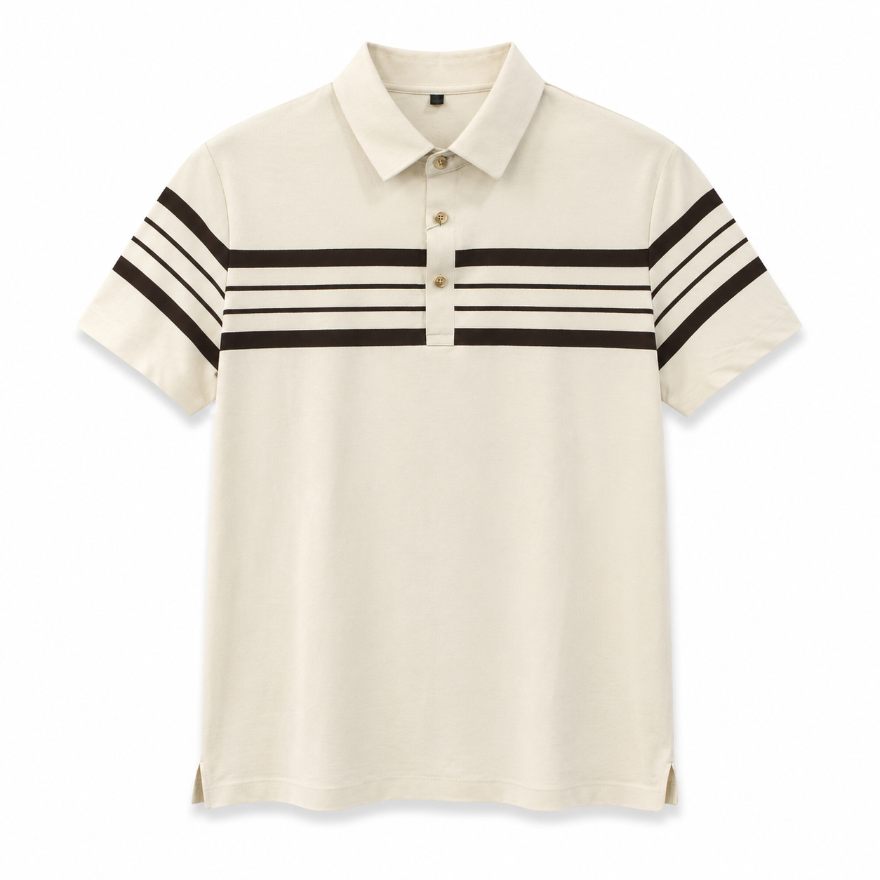 Ivory Striped Polo T-Shirt