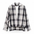 Grey Plaid Layered Shirt