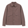 Brown Utility Snap Jacket