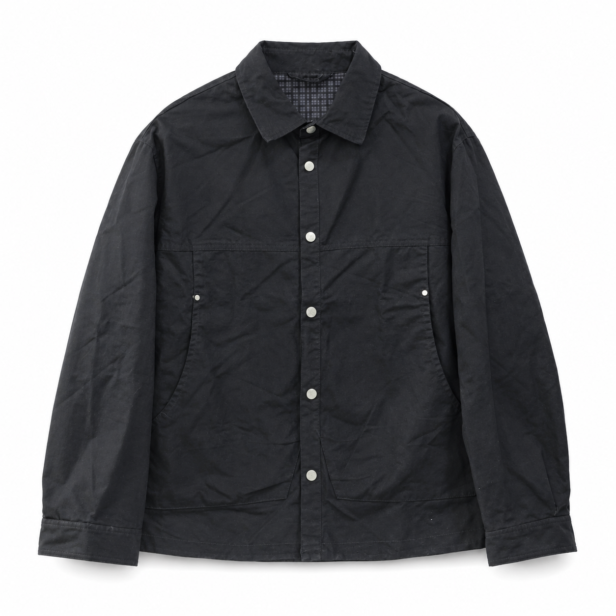 Black Minimal Snap Jacket